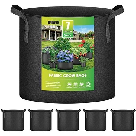 IPOWER 7-Gallon Fabric Aeration Pots Container with Strap Handles GLGROWBAG7X5